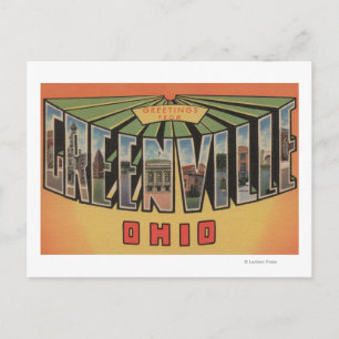 Greenville, Ohio - Große Buchstabenszenen Postkarte