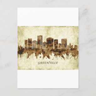 Greenville South Carolina Cityscape Einladungspostkarte