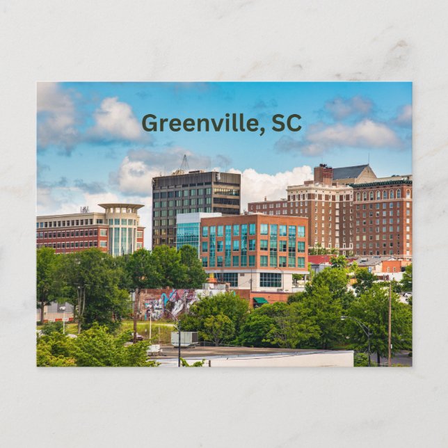 Greenville, South Carolina, Downtown Gebäude Postkarte (Vorderseite)