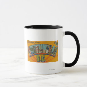 Greenville, South Carolina - Große Buchstabenszene Tasse