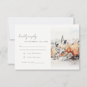 Greenville South Carolina Landschaft Hochzeit RSVP Karte