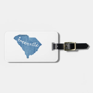 Greenville South Carolina Wood Grain Gepäckanhänger