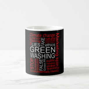 Greenwash-Fake lügt Täuschung Kaffeetasse