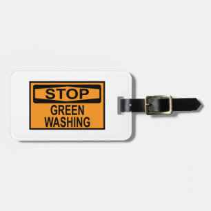 Greenwash-Zeichen beenden Gepäckanhänger