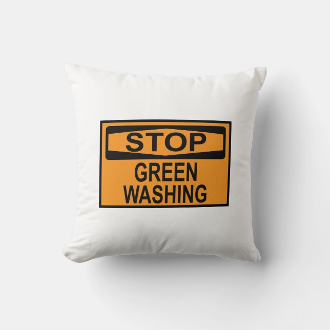 Greenwash-Zeichen beenden Kissen (Vorderseite)
