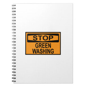Greenwash-Zeichen beenden Notizblock