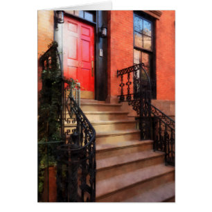 Greenwich Village Brownstone mit roter Tür