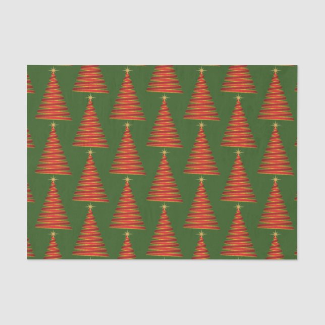 Greenwith Red Tree Holiday Tissue Paper Seidenpapier (Vorderseite)