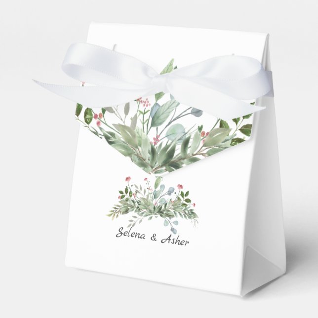 Greeny Wild Meadow Botanischer Hochzeitstorte Geschenkschachtel (Vorderseite)