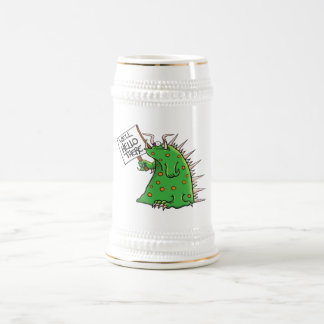 Greep Stein Weiß und Gold Bierglas