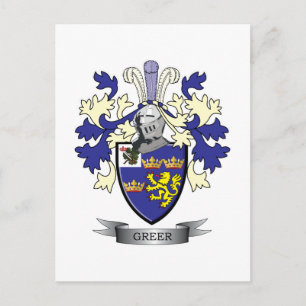 Greer Familienwappen Coat of Arms Postkarte