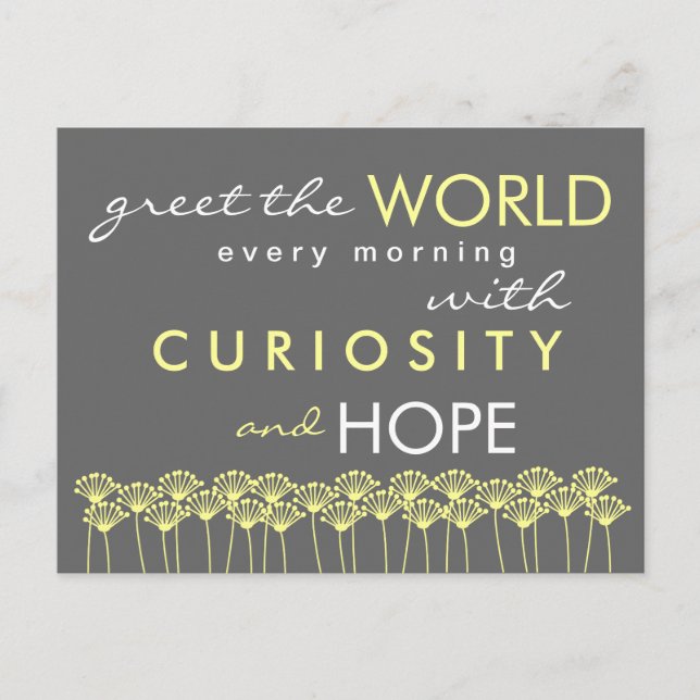 Greet the World with Hope Quote Postcard Postkarte (Vorderseite)