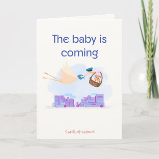 Greeting card baby is coming  feiertagskarte