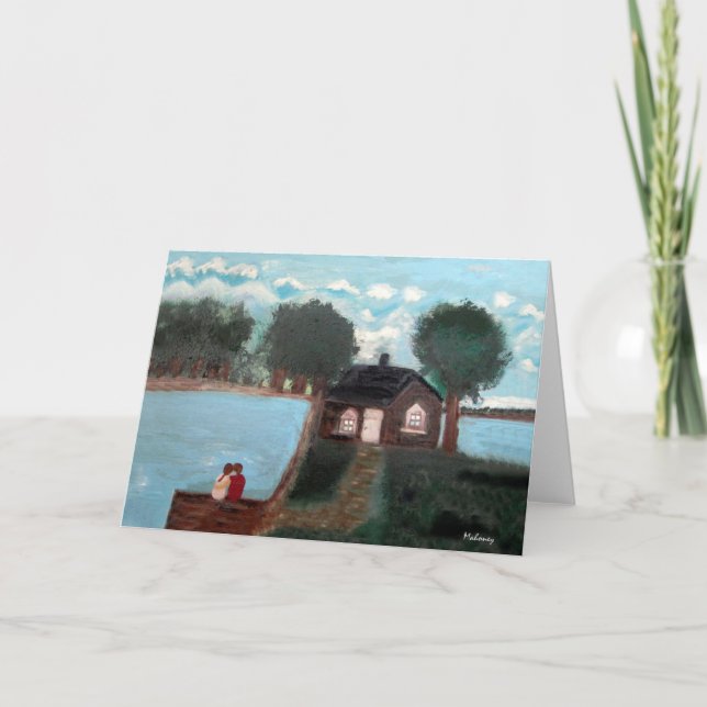 GREETING CARD: Ein Paar auf einem Deck in einer Ka Karte (Vorderseite)