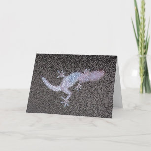 Greeting Card Gecko on Glass Karte
