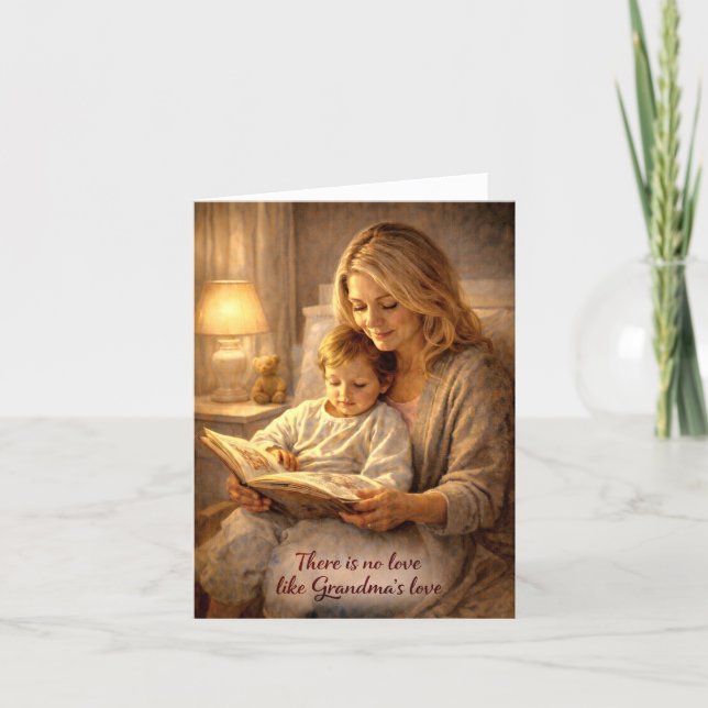 Greeting Card Grandma Reading To Child  Karte (Vorderseite)