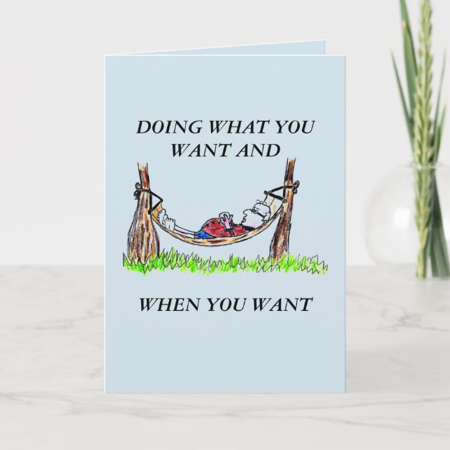 GREETING CARD - HAMMOCK UND GLÜCKLICHE RÜCKZAHLUNG KARTE (Vorderseite)