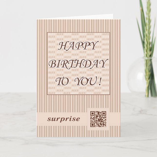 Greeting Card.Happy Birthday Alex! Karte (Vorderseite)