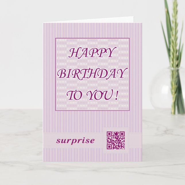 Greeting Card.Happy Birthday Emma! Karte (Vorderseite)