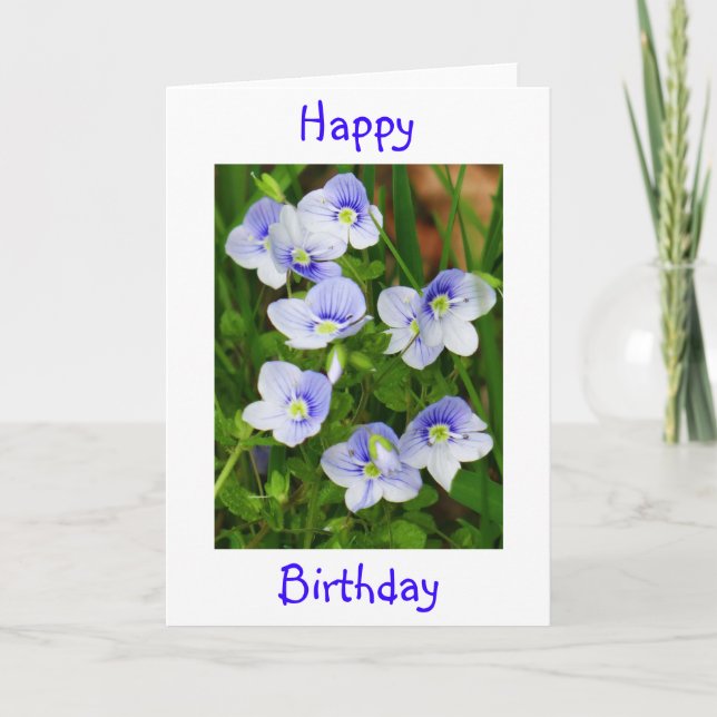 Greeting card little blue flowers karte (Vorderseite)