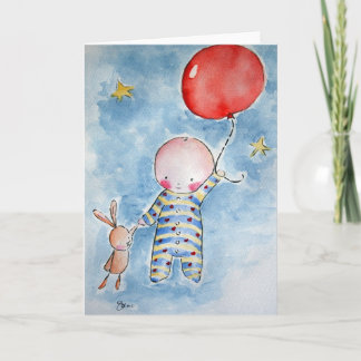 Greeting Card Red Baloon Karte
