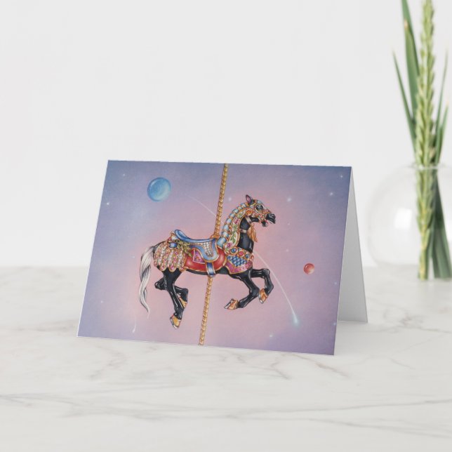 Greeting Cards - Petaluma Carousel Horse 1 Karte (Vorderseite)