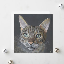 Greeting Cat Bengal Cat Fine Art blank Feiertagskarte