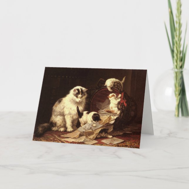 Greetingcard mit Malerei Henriette Ronner-Knip Karte (Vorderseite)