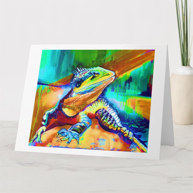 GREETINGKARTE - MALERIERUNG VON WASSERDRAGON KARTE (Vorderseite)