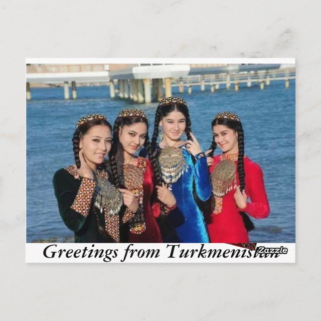 GREETINGS AUS TURKMENISTAN POSTKARTE (Rückseite)