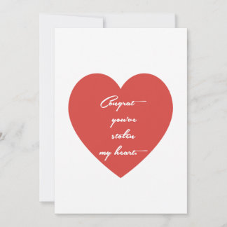 Greetings Card –“ Congrats You’ve Stolen My Heart" Feiertagskarte