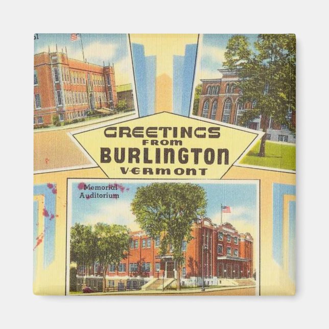 Greetings From Burlington Vermont Magnet (Vorne)