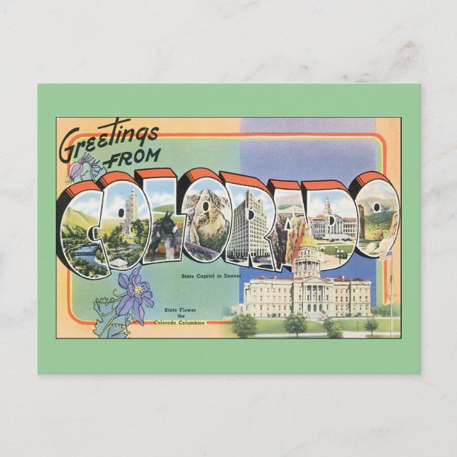 Greetings from Colorado Postkarte (Vorderseite)