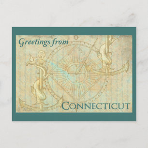 Greetings from Connecticut Postkarte