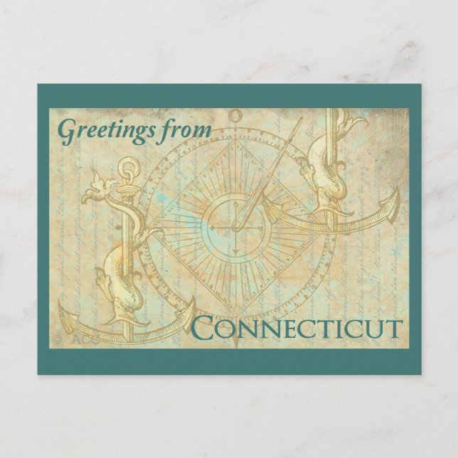 Greetings from Connecticut Postkarte (Vorderseite)