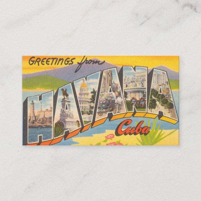 Greetings From Havana Cuba Visitenkarte (Vorderseite)