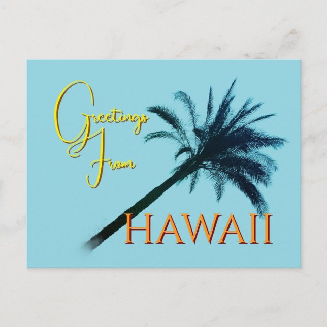 Greetings From Hawaii - Palm Trees Feiertagspostkarte (Vorderseite)