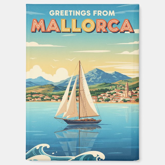 Greetings from Mallorca Spain Travel Magnet (Vorderseite)