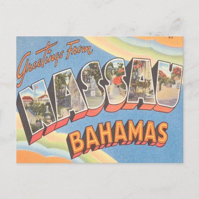 Greetings From Nassau Bahamas Postkarte (Vorderseite)