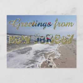 Greetings from New Jersey State Flag Hearts USA Postkarte