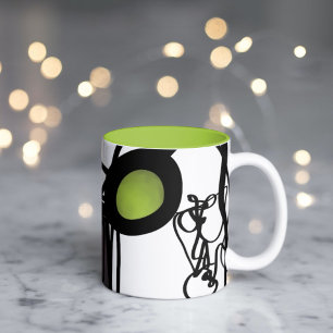 Greetings from Philydion: Abstract Black and White Zweifarbige Tasse