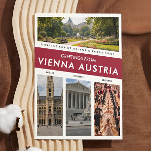Greetings from Vienna Austria Vintage Travel Postkarte