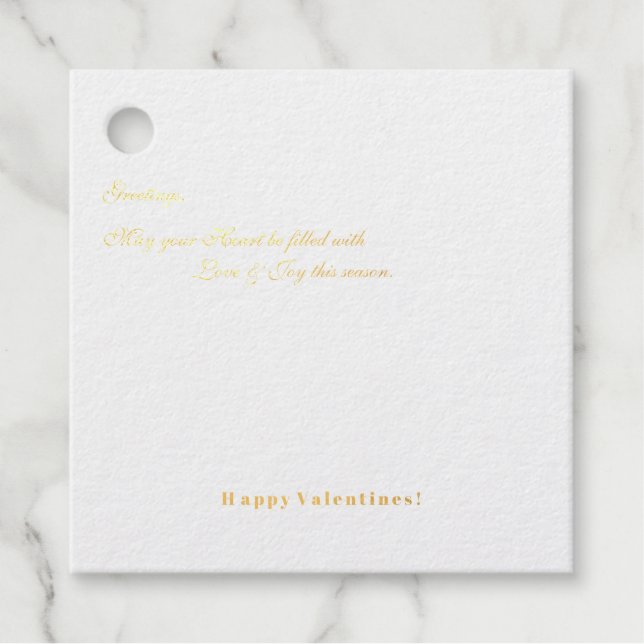 Greetings! Happy Valentines Geschenkanhänger (Vorderseite)