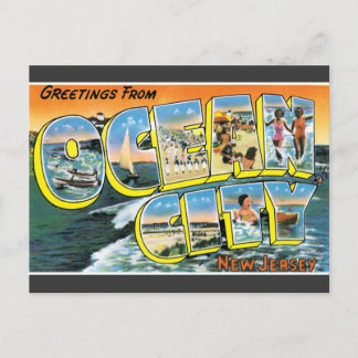 Greetings Ocean City, New Jersey Vintag Postcard Postkarte