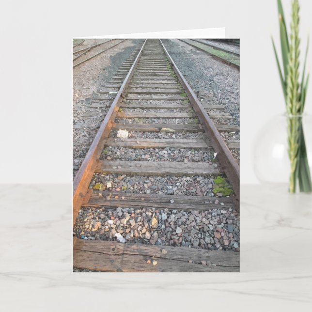 GREETKARTE: Eisenbahntracks_ Karte (Vorderseite)