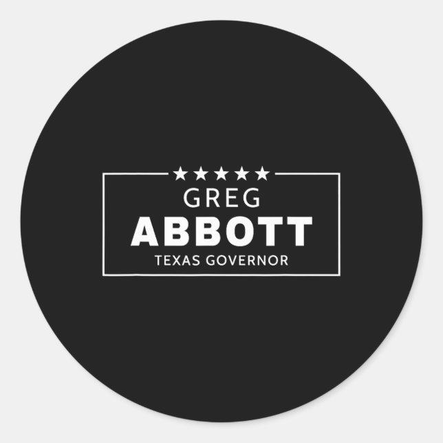 Greg Abbott Election Texas Governor Republican Red Runder Aufkleber (Vorderseite)