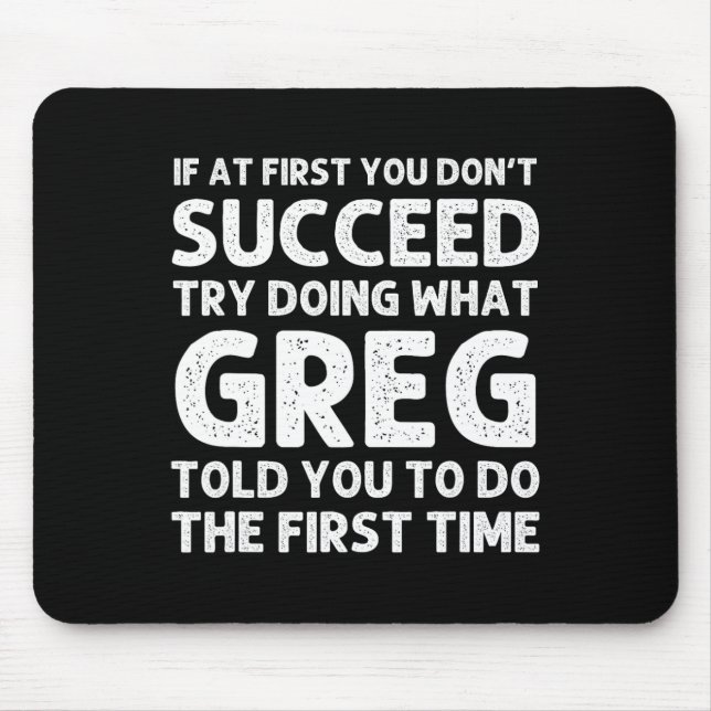 GREG Geschenkname Personalisiert Geburtstag Spaß W Mousepad (Vorne)