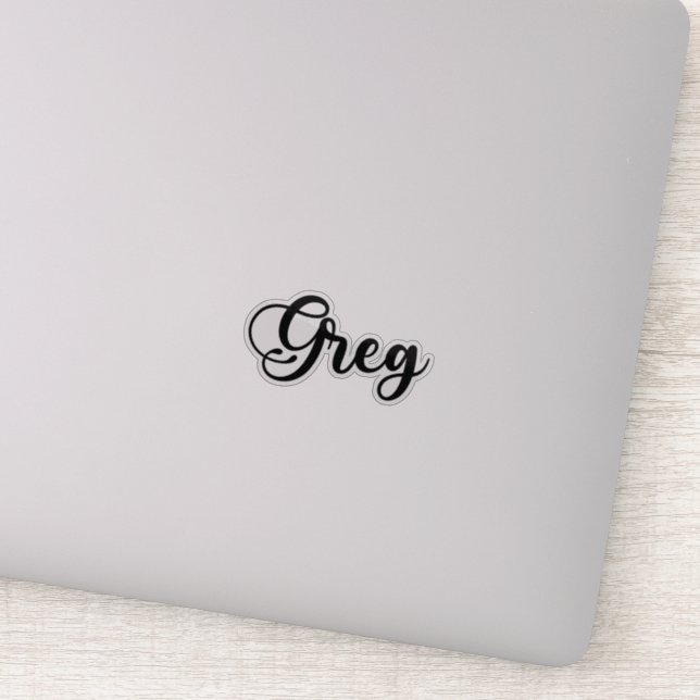 Greg Name - Handgeschriebene Kalligrafie Aufkleber (Detail)