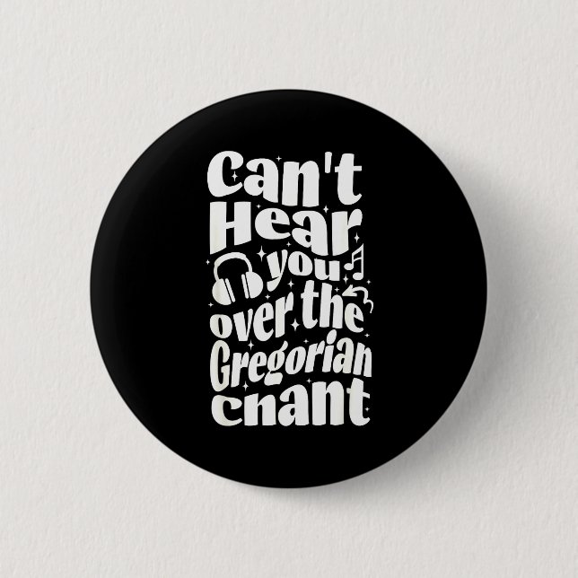 Gregorian Chant Funny Catholic Traditional Latin M Button (Vorderseite)