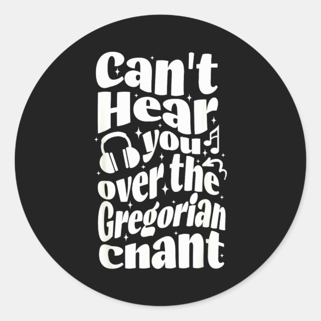 Gregorian Chant Funny Catholic Traditional Latin M Runder Aufkleber (Vorderseite)
